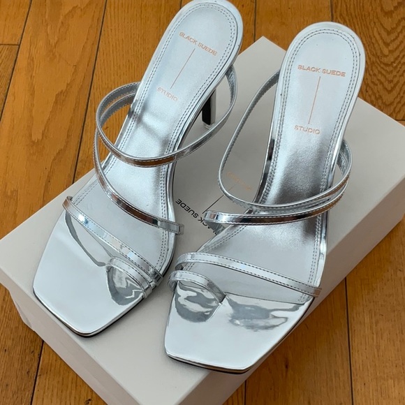 Black Suede Studio Cindy Strappy Slip on Sandal, Size: EU 40.5 - Picture 9 of 14